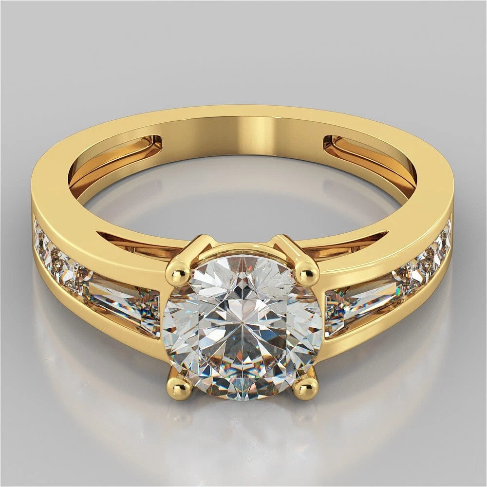 925 Sterling Silver Women's Engagement/Wedding Ring Set with Cubic Zirconia