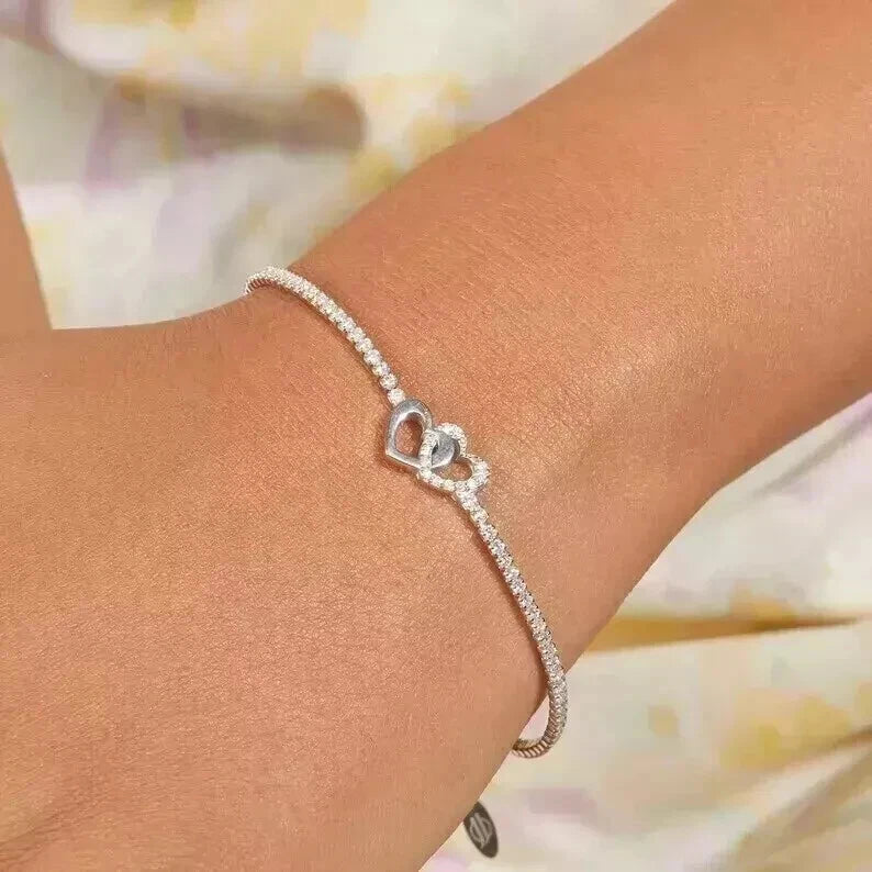 Women’s Chain Bracelet 925 Sterling Silver with Cubic Zirconia – Elegant & Stylish