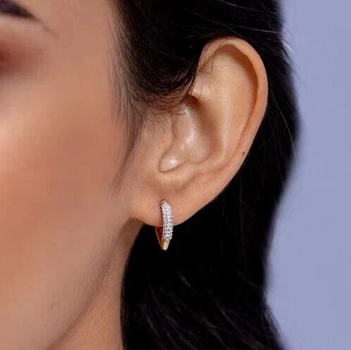 Women’s Fancy Hoop Earrings 925 Sterling Silver – Stylish & Elegant