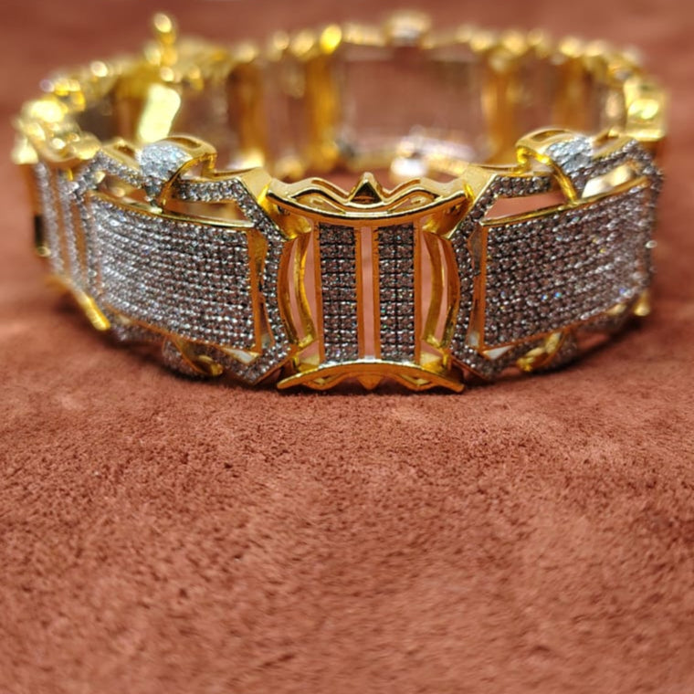 Stylish Men’s Bracelet – Hip Hop Design, 925 Sterling Silver