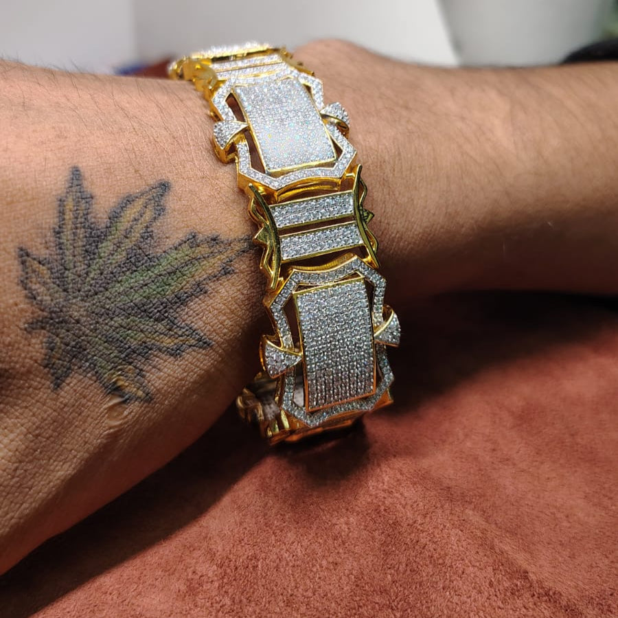 Stylish Men’s Bracelet – Hip Hop Design, 925 Sterling Silver