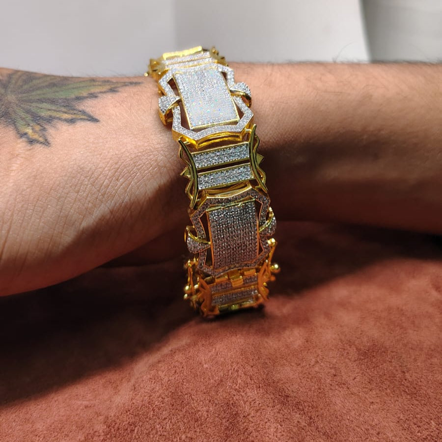 Stylish Men’s Bracelet – Hip Hop Design, 925 Sterling Silver