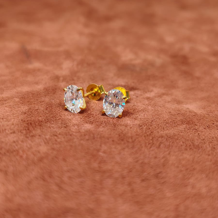 Women’s Stud Earrings – CZ Diamond, Classic Style