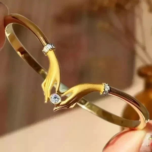 925 Sterling Silver Women’s Bangle Bracelet Diamond Look Cubic Zirconia