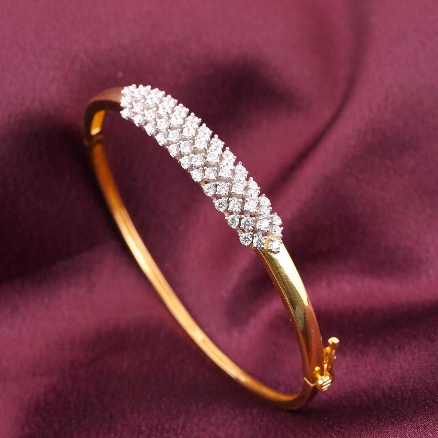 Elegant Women's Bracelet 7 Inch – 925 Sterling Silver with Cubic Zirconia Diamonds, White Gold Plated