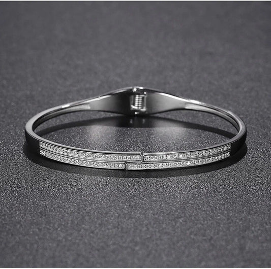 Classic Women's Cubic Zirconia Bracelet 925 Sterling Silver Plated