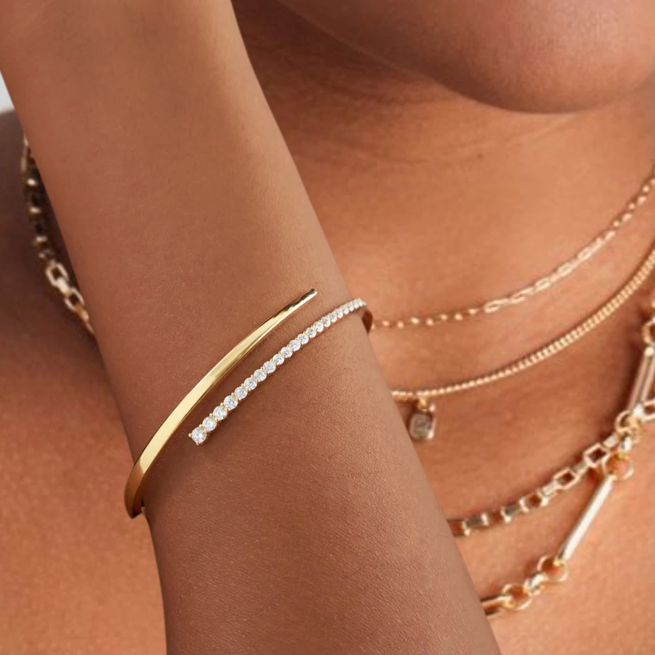 Classic Women's Cubic Zirconia Diamond Bangle 925 Sterling Silver