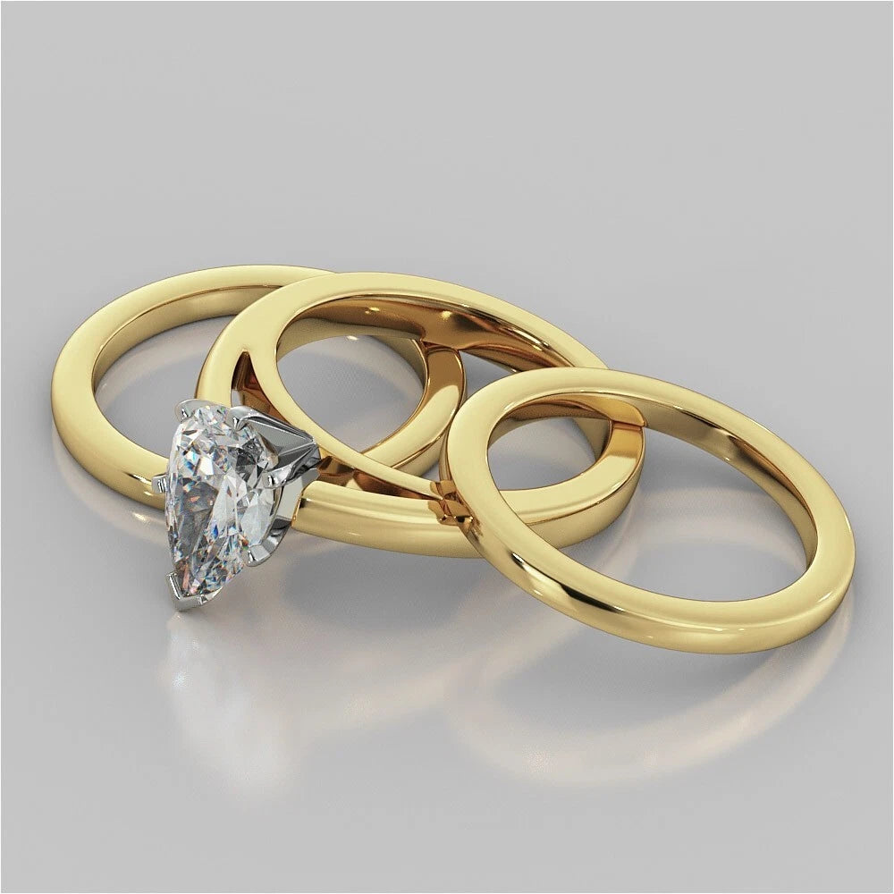 Women's Set Ring 925 Sterling Silver Elegant Band Design