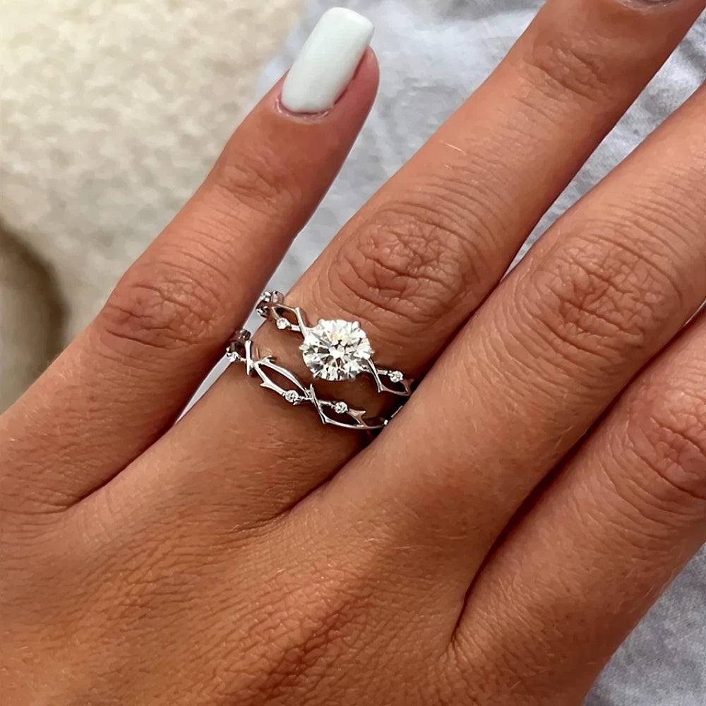 925 Sterling Silver Women's Matching Ring Set