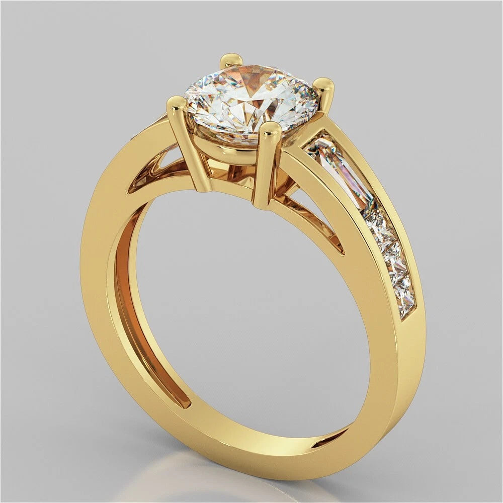 925 Sterling Silver Women's Engagement/Wedding Ring Set with Cubic Zirconia