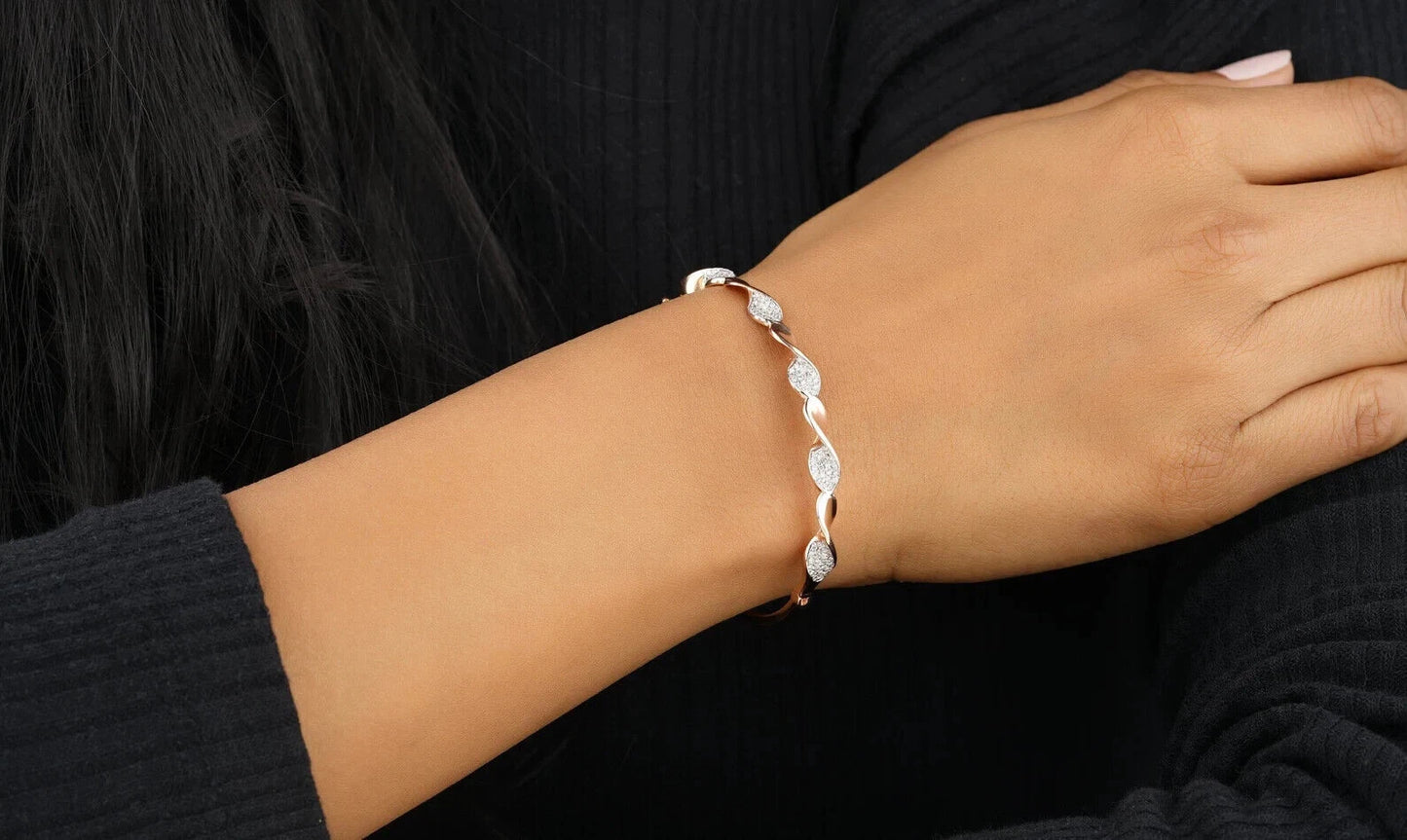 Women’s Necklace & Bangle Set – 925 Sterling Silver with Cubic Zirconia Diamond