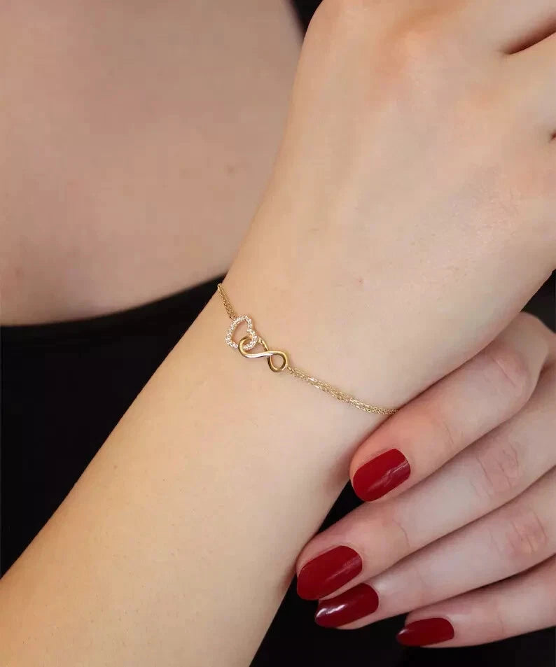 Women’s 925 Sterling Silver Cubic Zirconia Diamond Wedding Beauty Bracelet Chain