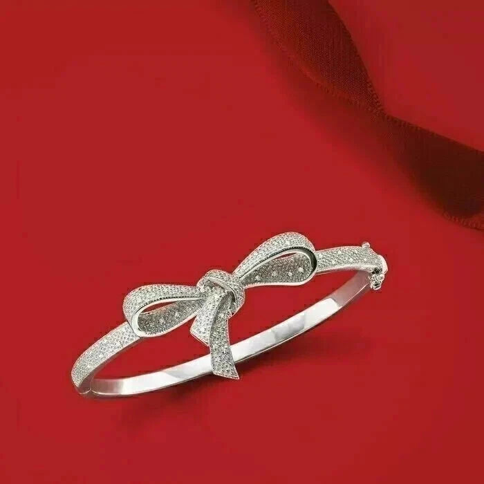 Round Cut 925 Sterling Silver Cubic Zirconia Diamond Bracelet