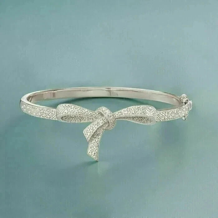 Round Cut 925 Sterling Silver Cubic Zirconia Diamond Bracelet