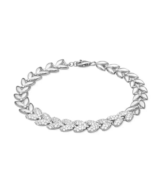 Women’s Round Cut 925 Sterling Silver Cubic Zirconia Diamond Bracelet – White Gold Plated, Trending: