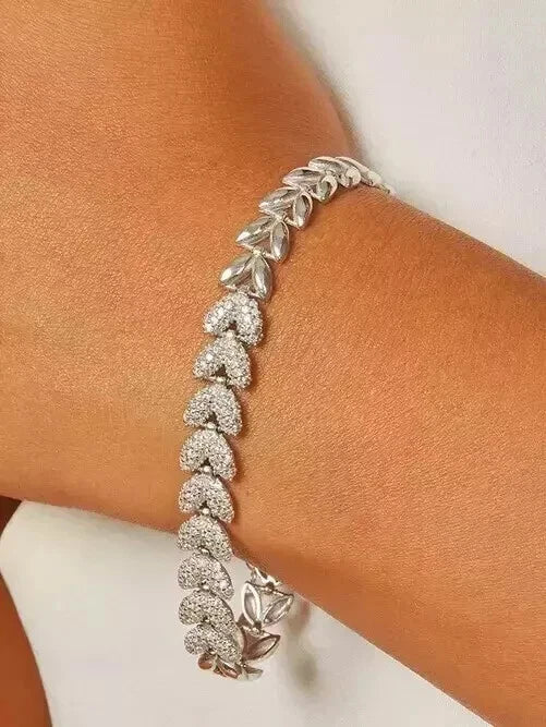 Women’s Round Cut 925 Sterling Silver Cubic Zirconia Diamond Bracelet – White Gold Plated, Trending: