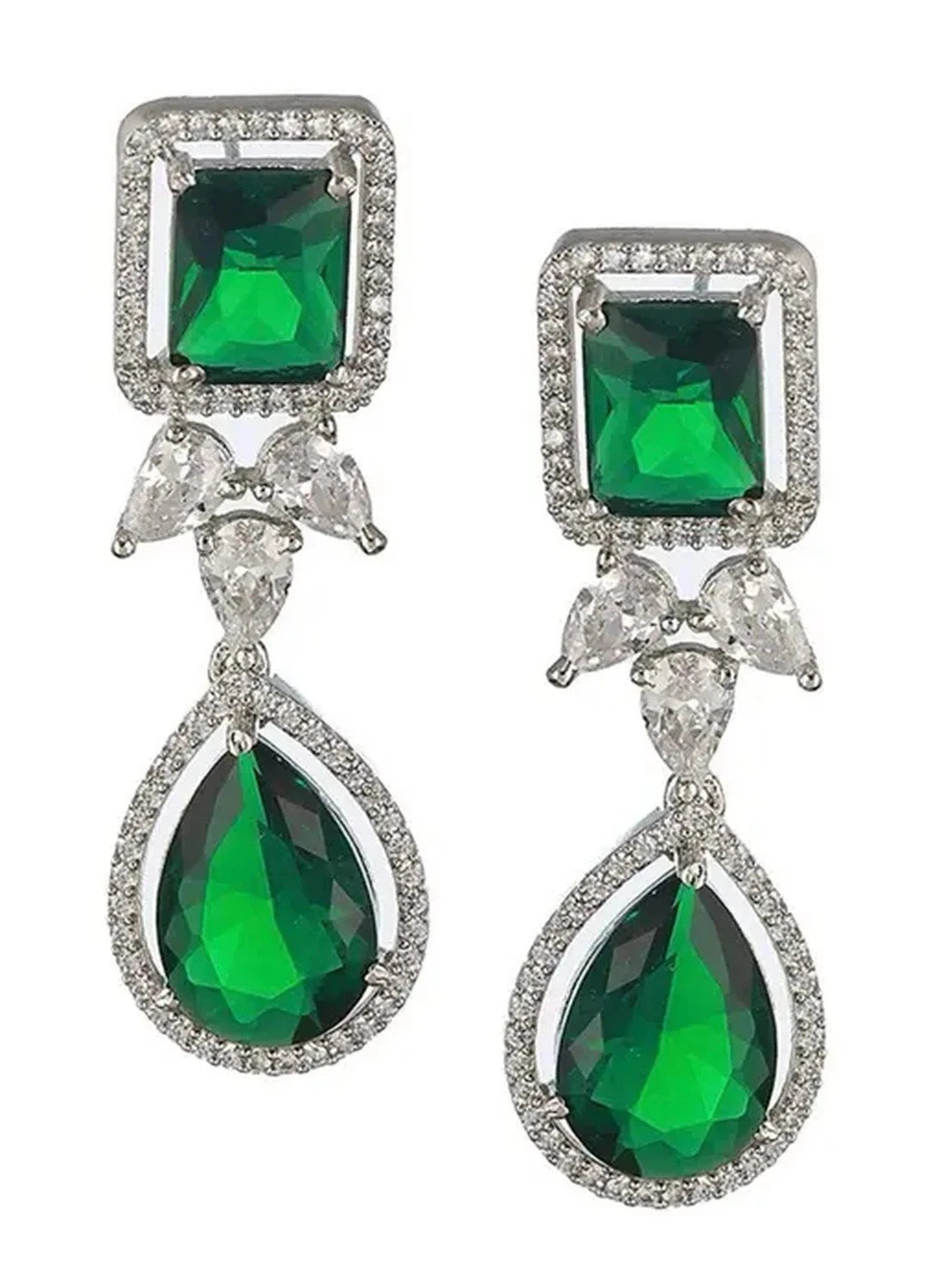 Elegant 925 Sterling Silver Diamond Look Necklace Set for Women