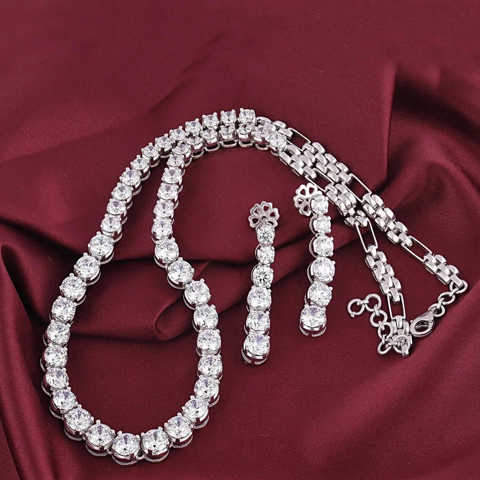 Women's Wedding & Party Jewelry Set – Necklace & Earrings with CZ Stones