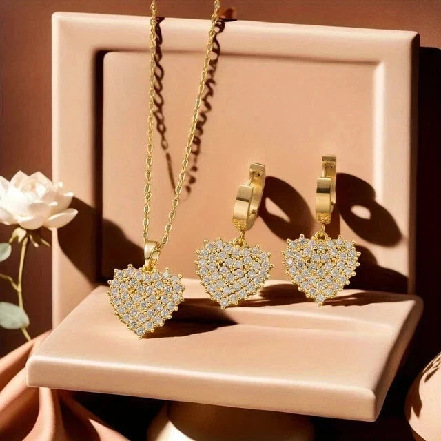 Bridal & Party Necklace & Earrings Set – Diamond-Look Cubic Zirconia