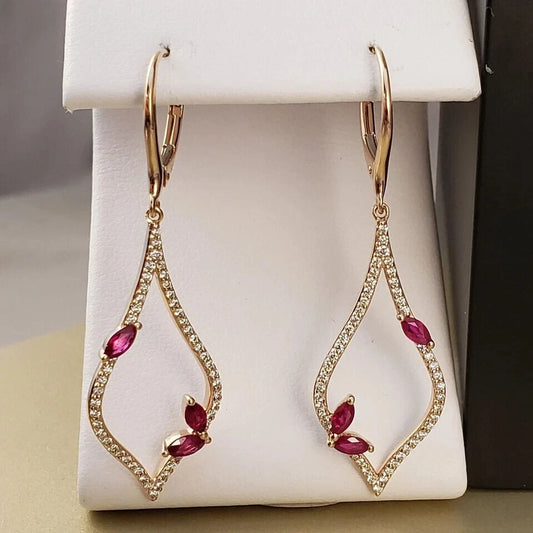 Elegant 925 Sterling Silver Women’s Drop Earrings with CZ Diamonds