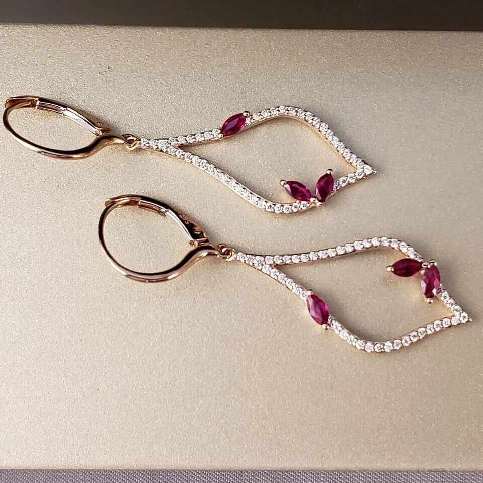 Elegant 925 Sterling Silver Women’s Drop Earrings with CZ Diamonds