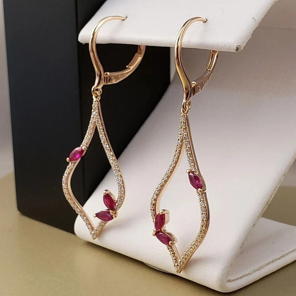 Elegant 925 Sterling Silver Women’s Drop Earrings with CZ Diamonds