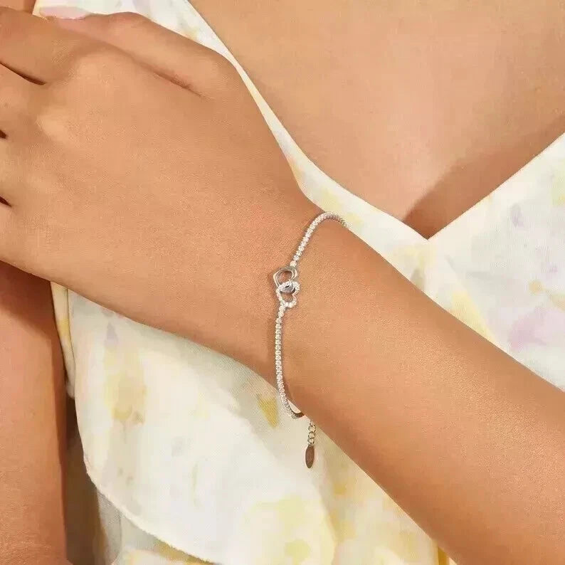 Women’s Chain Bracelet 925 Sterling Silver with Cubic Zirconia – Elegant & Stylish