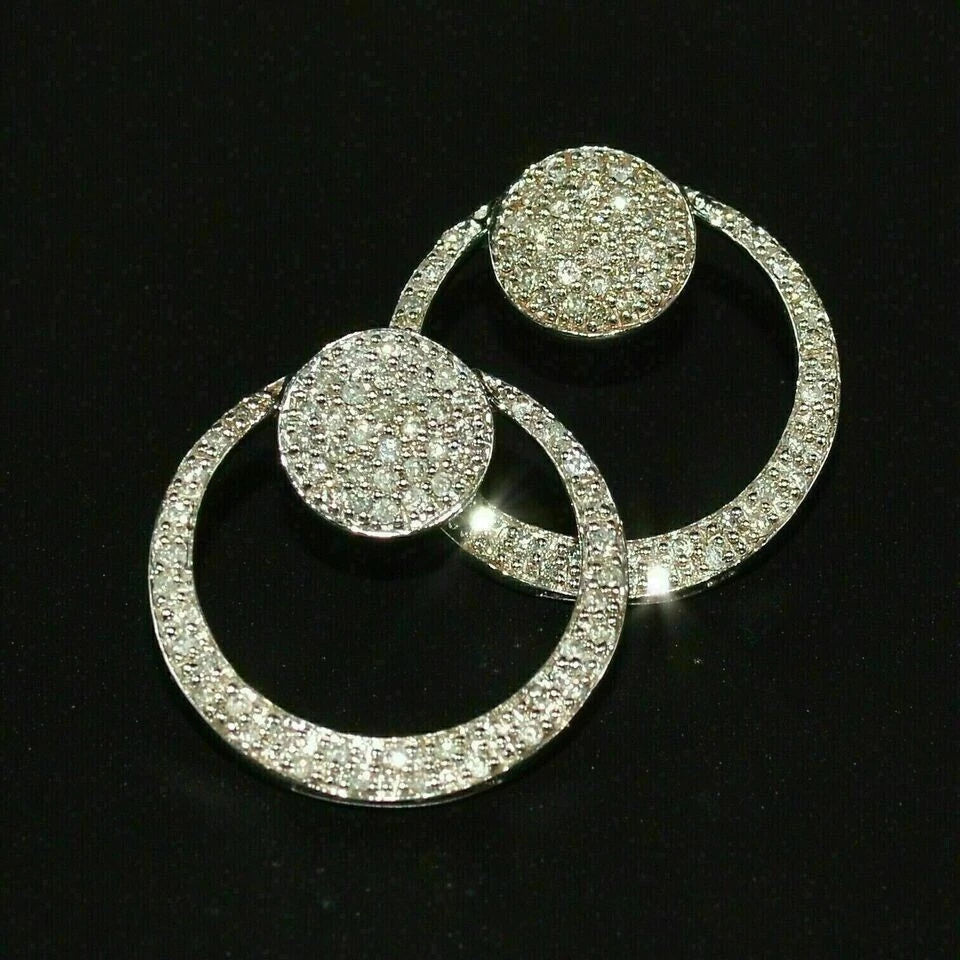 Women’s Hoop Earrings 925 Sterling Silver Cubic Zirconia