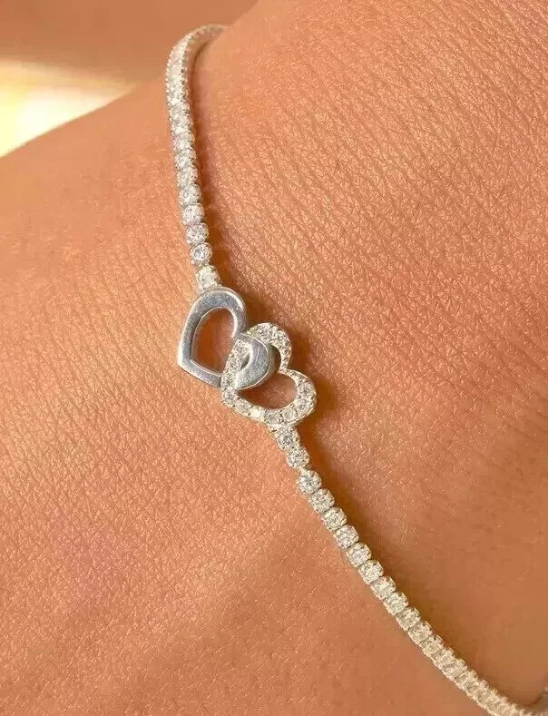 Women’s Chain Bracelet 925 Sterling Silver with Cubic Zirconia – Elegant & Stylish