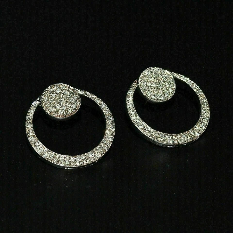 Women’s Hoop Earrings 925 Sterling Silver Cubic Zirconia