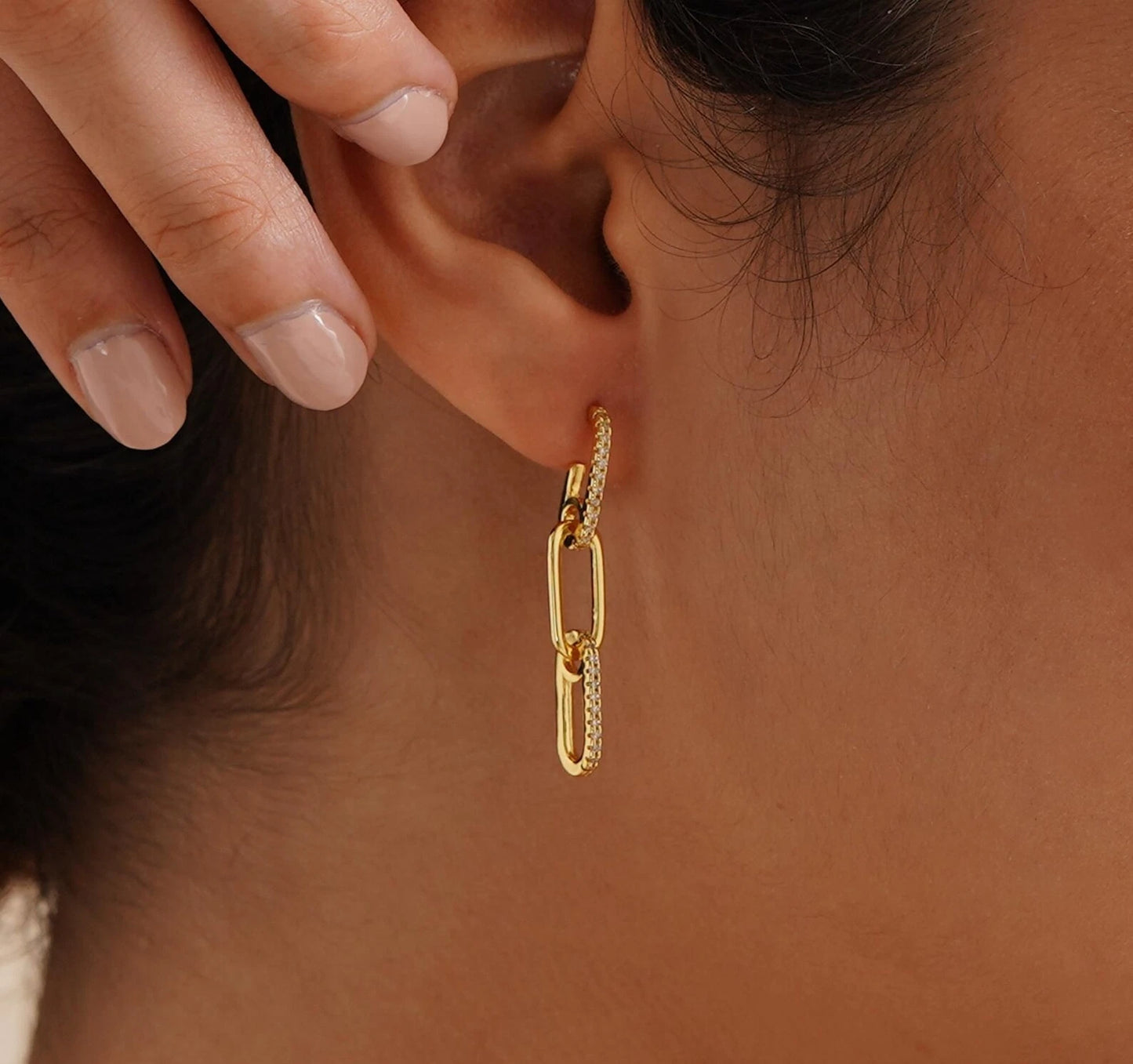 Women's Push Back Earrings 925 Sterling Silver with Cubic Zirconia Diamond