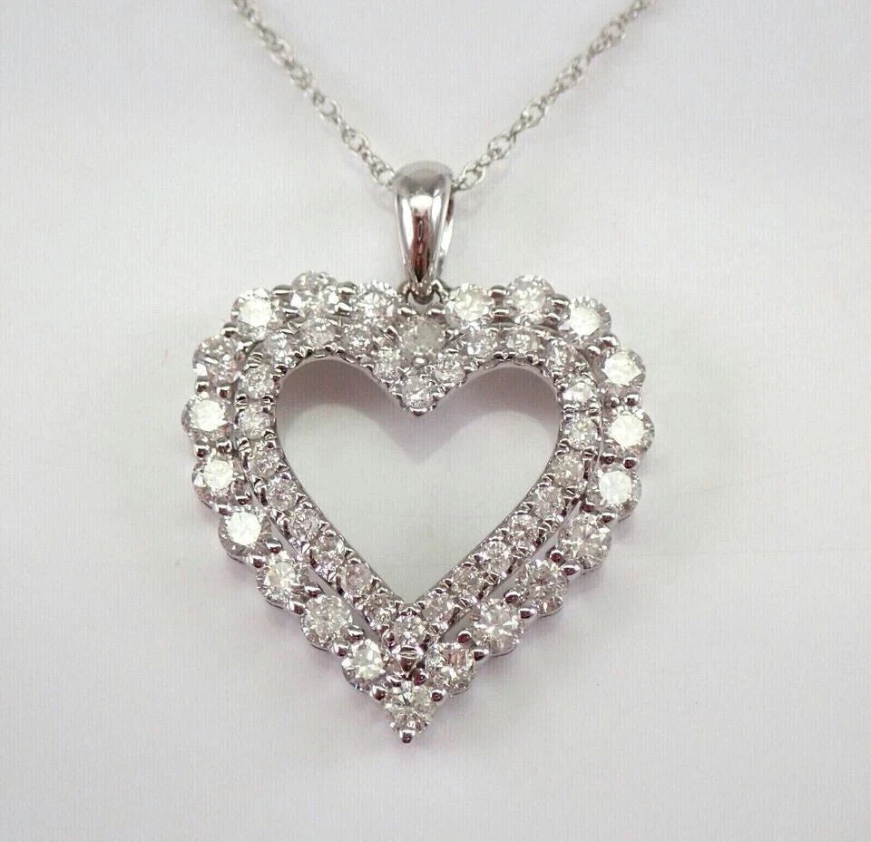 Women’s Pendant Necklace 925 Sterling Silver Cubic Zirconia Diamond.