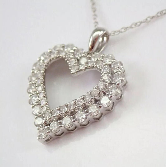 Women’s Pendant Necklace 925 Sterling Silver Cubic Zirconia Diamond.