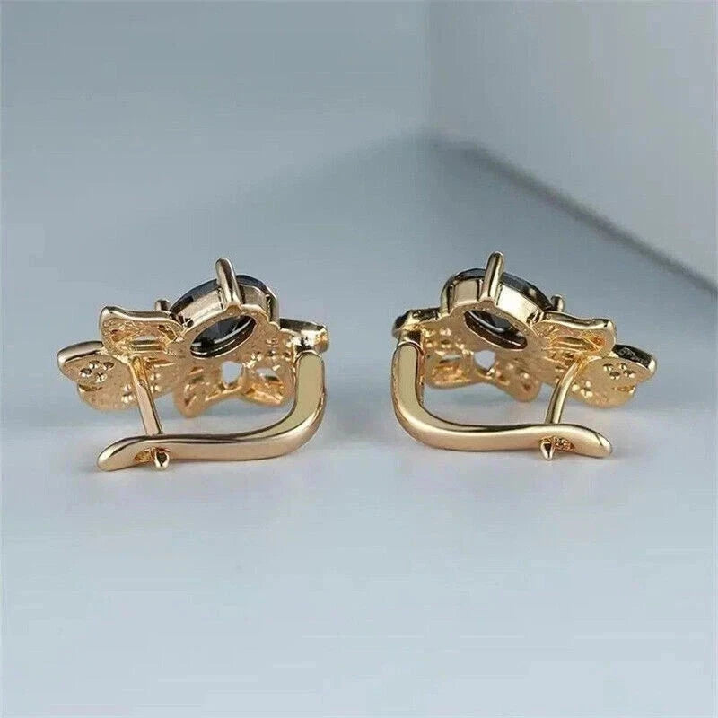 Women's Fancy White Moissanite Earrings 925 Sterling Silver.