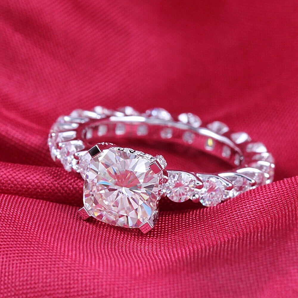 925 Sterling Silver Women's Ring Yellow Gold Plated Cubic Zirconia