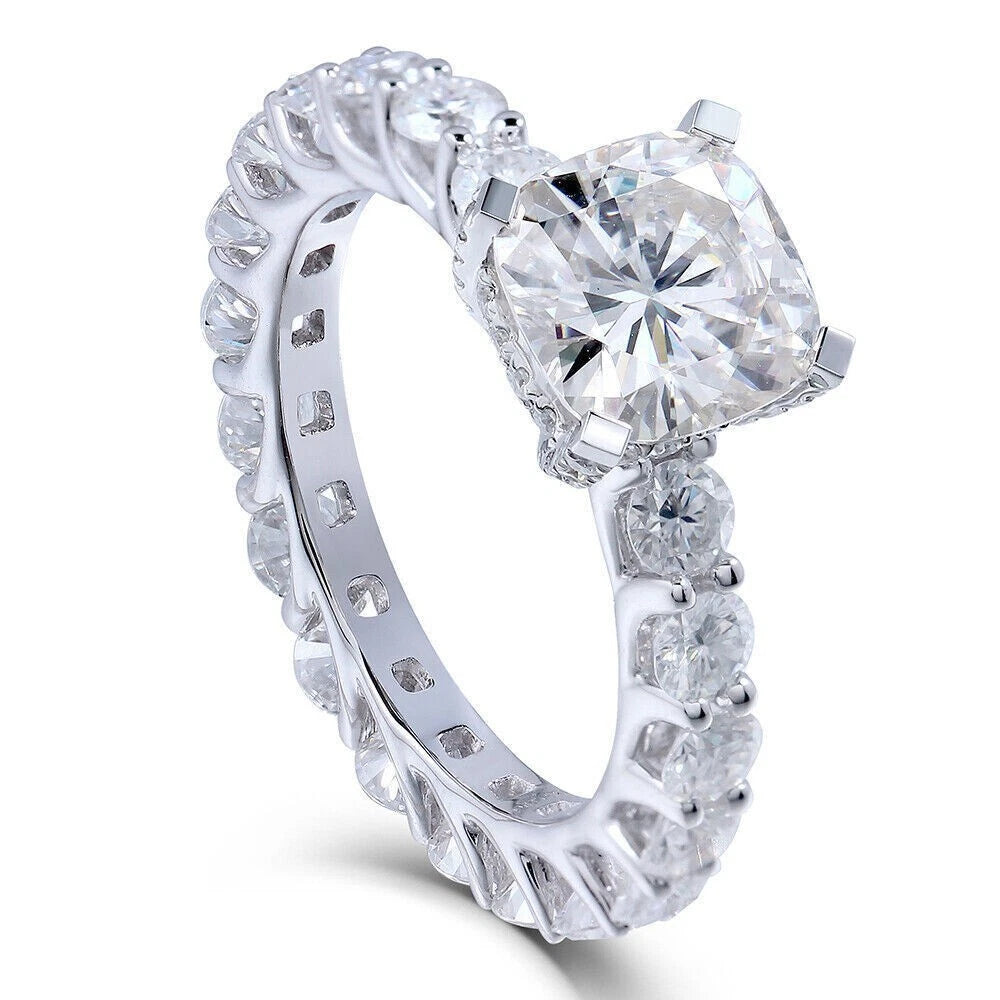 925 Sterling Silver Women's Ring Yellow Gold Plated Cubic Zirconia