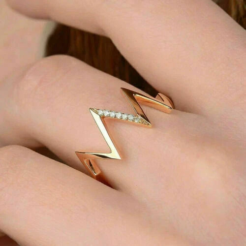 Classic Women's Ring Yellow Gold Plated 925 Sterling Silver Cubic Zirconia