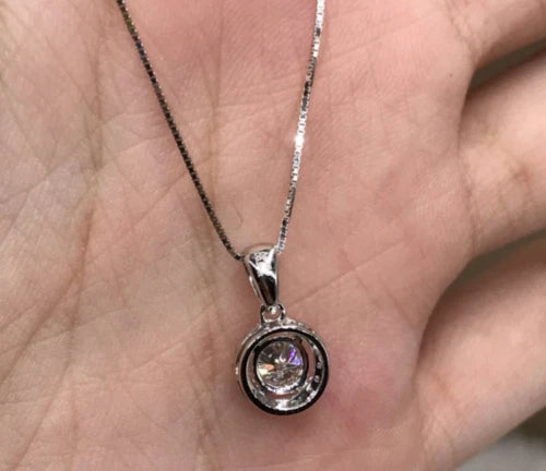 Women’s Fancy Pendant Necklace 925 Sterling Silver Cubic Zirconia Diamond