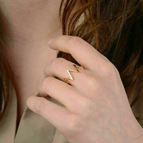 Classic Women's Ring Yellow Gold Plated 925 Sterling Silver Cubic Zirconia