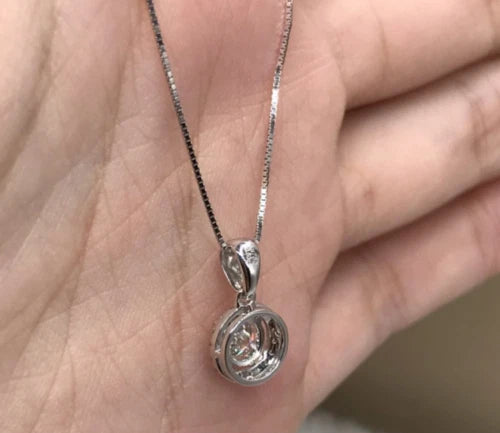 Women’s Fancy Pendant Necklace 925 Sterling Silver Cubic Zirconia Diamond