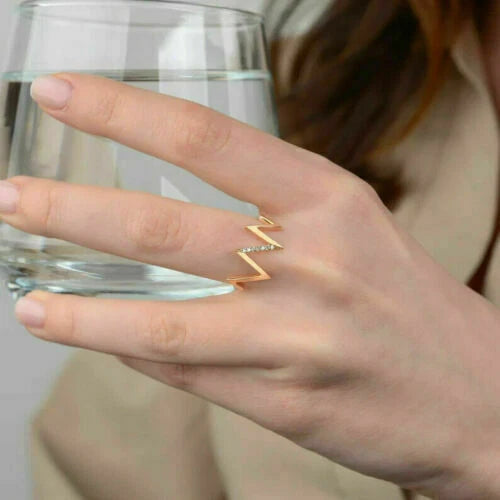 Classic Women's Ring Yellow Gold Plated 925 Sterling Silver Cubic Zirconia